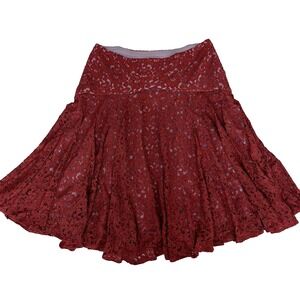 Moulinette Soeurs Anthropologie Lace Skirt Women 12 L Nolana Gored Flare Midi